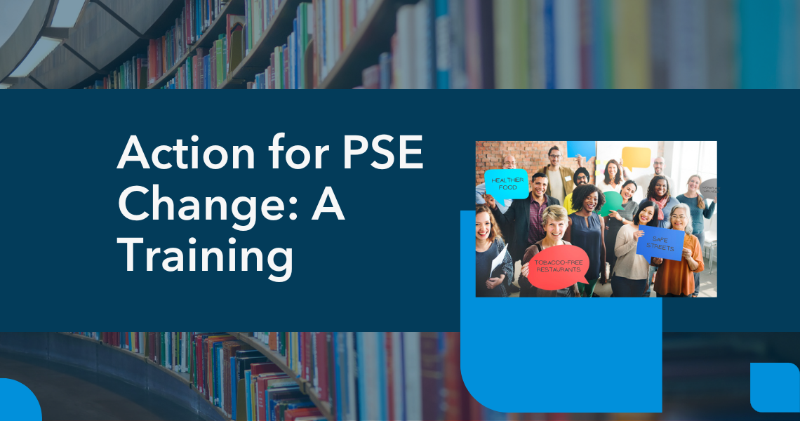 Title page: Action for PSE Change: A Training with photo of people