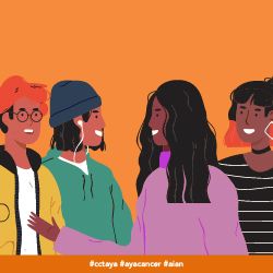 Illustration of four young people representing America Indians and Alaskan Natives