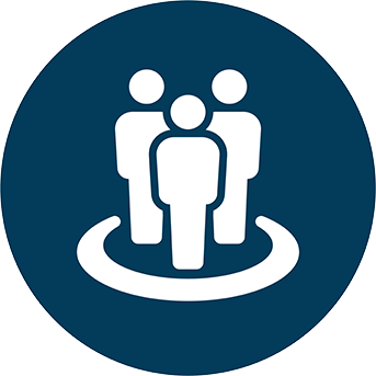 icon of three people standing inside a circle
